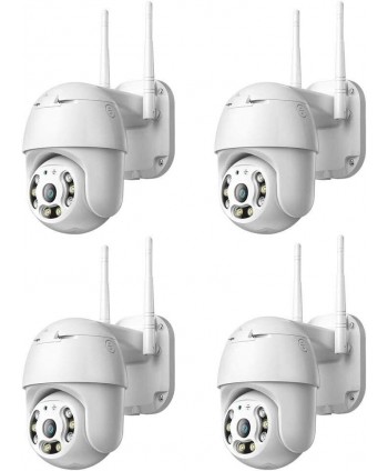 4X Telecamera IP PTZ Wi-Fi 1080p Full-HD Dome Esterno ICSee 4 PEZZI