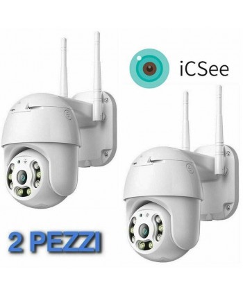 2X Telecamera IP PTZ Wi-Fi 1080p Full-HD Dome Esterno ICSee 2 PEZZI B0CV9ZGJBV