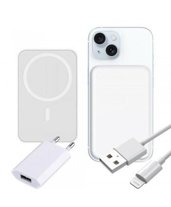GeDi Powerbank MagSafe 5000mAh per iPhone 12/13/14/15/16 – Ricarica Wireless Qi 5W,...