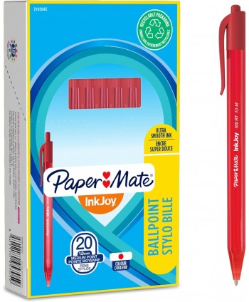 Papermate Inkjoy 20 Penna a Sfera a Scatto, Punta Media Da 1.0 Mm
